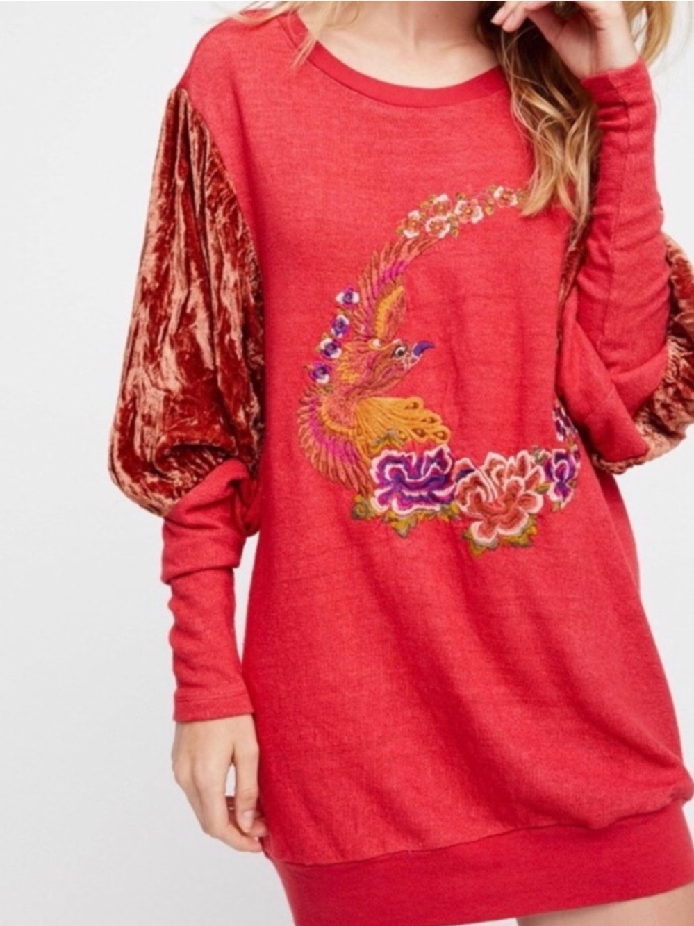 NWT Free People Nightbird embroidered tunic Medium